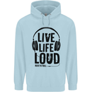 Live Life Loud Rock n Roll Guitar Music Childrens Kids Hoodie Light Blue