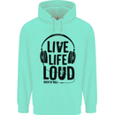 Live Life Loud Rock n Roll Guitar Music Childrens Kids Hoodie Peppermint