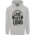 Live Life Loud Rock n Roll Guitar Music Childrens Kids Hoodie Sports Grey