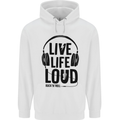 Live Life Loud Rock n Roll Guitar Music Childrens Kids Hoodie White