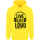 Live Life Loud Rock n Roll Guitar Music Childrens Kids Hoodie Yellow