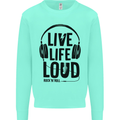 Live Life Loud Rock n Roll Guitar Music Kids Sweatshirt Jumper Peppermint