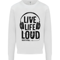 Live Life Loud Rock n Roll Guitar Music Kids Sweatshirt Jumper White