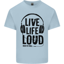 Live Life Loud Rock n Roll Guitar Music Kids T-Shirt Childrens Light Blue