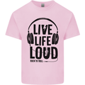 Live Life Loud Rock n Roll Guitar Music Kids T-Shirt Childrens Light Pink