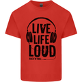 Live Life Loud Rock n Roll Guitar Music Kids T-Shirt Childrens Red