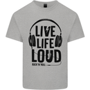 Live Life Loud Rock n Roll Guitar Music Kids T-Shirt Childrens Sports Grey
