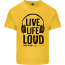 Live Life Loud Rock n Roll Guitar Music Kids T-Shirt Childrens Yellow