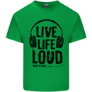 Live Life Loud Rock n Roll Guitar Music Mens Cotton T-Shirt Tee Top Irish Green