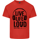 Live Life Loud Rock n Roll Guitar Music Mens Cotton T-Shirt Tee Top Red