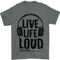 Live Life Loud Rock n Roll Guitar Music Mens T-Shirt 100% Cotton Charcoal