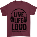 Live Life Loud Rock n Roll Guitar Music Mens T-Shirt 100% Cotton Maroon