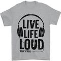 Live Life Loud Rock n Roll Guitar Music Mens T-Shirt 100% Cotton Sports Grey