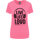 Live Life Loud Rock n Roll Guitar Music Womens Wider Cut T-Shirt Azalea