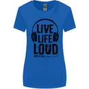 Live Life Loud Rock n Roll Guitar Music Womens Wider Cut T-Shirt Royal Blue