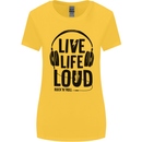 Live Life Loud Rock n Roll Guitar Music Womens Wider Cut T-Shirt Yellow
