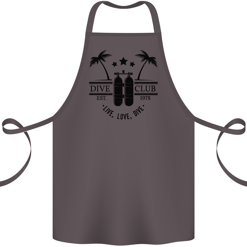 Live Love Dive Funny Scuba Diving Diver Cotton Apron 100% Organic Dark Grey