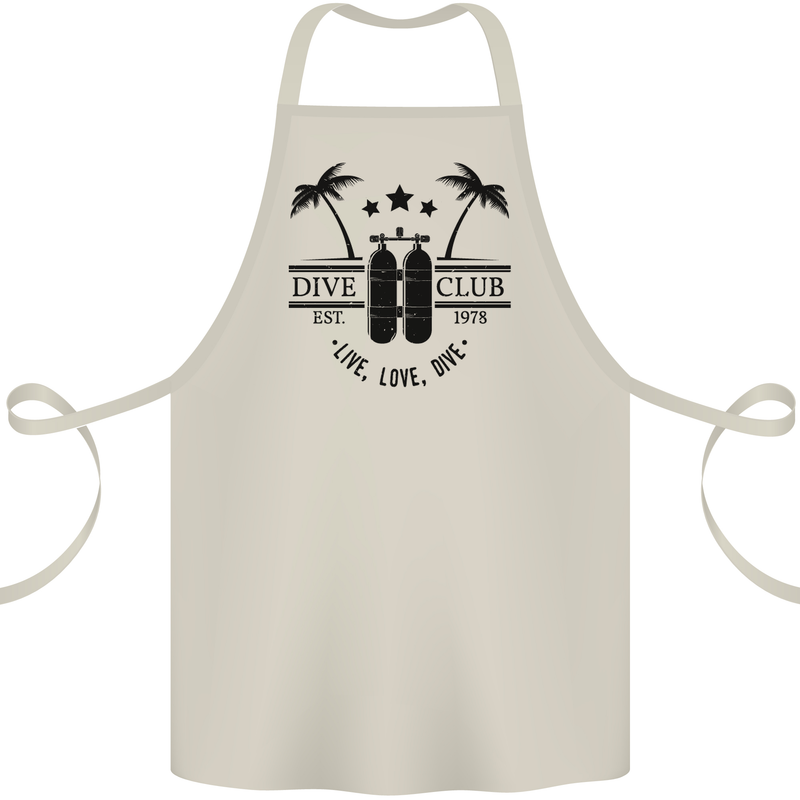 Live Love Dive Funny Scuba Diving Diver Cotton Apron 100% Organic Natural