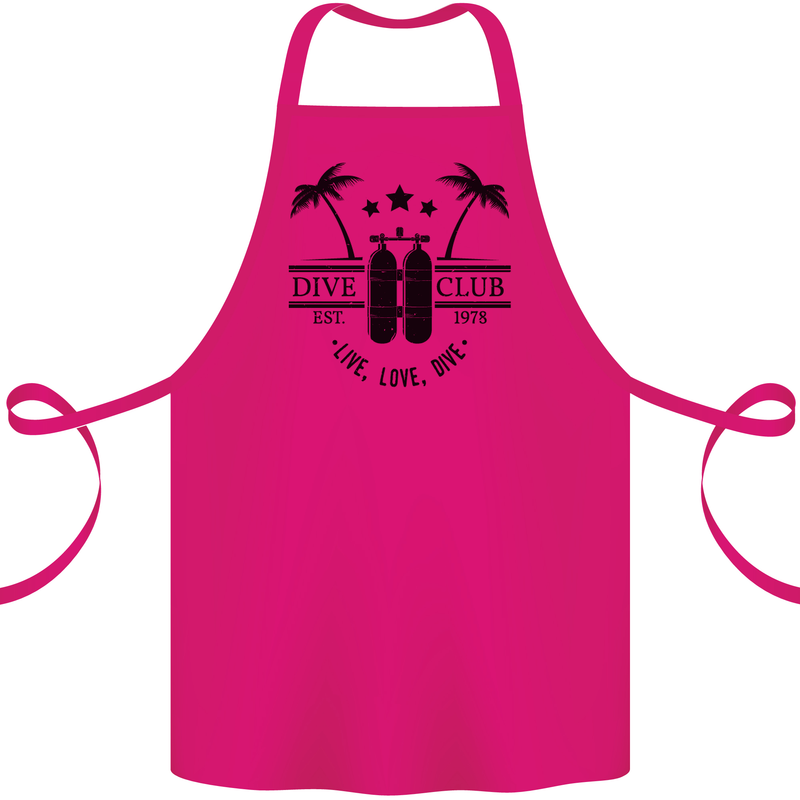 Live Love Dive Funny Scuba Diving Diver Cotton Apron 100% Organic Pink
