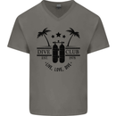 Live Love Dive Funny Scuba Diving Diver Mens V-Neck Cotton T-Shirt Charcoal