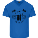 Live Love Dive Funny Scuba Diving Diver Mens V-Neck Cotton T-Shirt Royal Blue