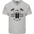 Live Love Dive Funny Scuba Diving Diver Mens V-Neck Cotton T-Shirt Sports Grey