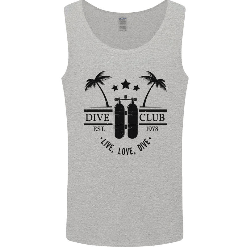 Live Love Dive Funny Scuba Diving Diver Mens Vest Tank Top Sports Grey