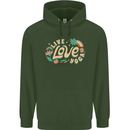 Live Love Yoga Childrens Kids Hoodie Forest Green