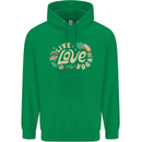 Live Love Yoga Childrens Kids Hoodie Irish Green