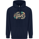 Live Love Yoga Childrens Kids Hoodie Navy Blue