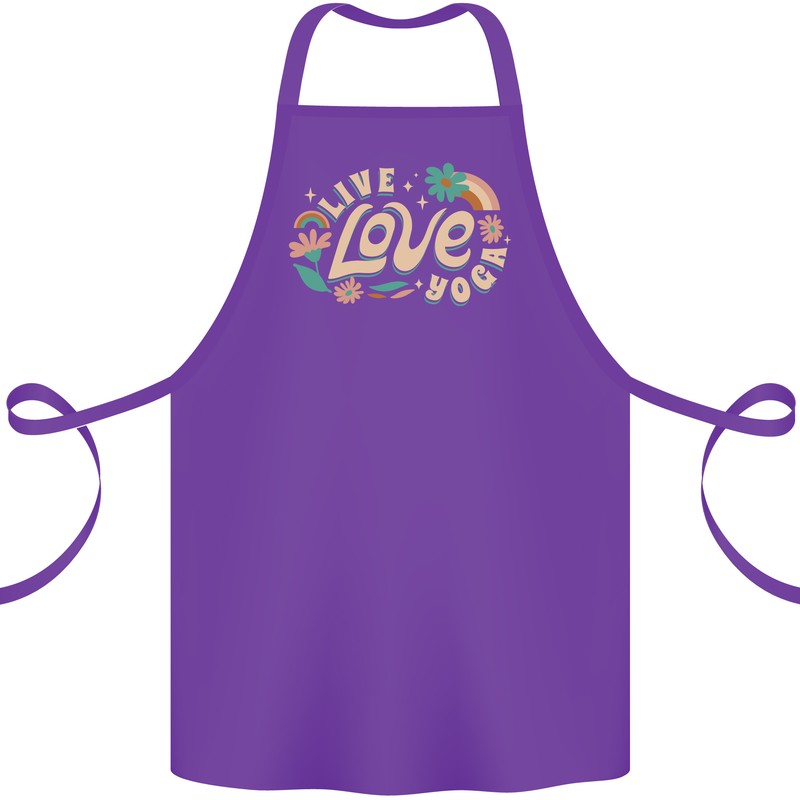 Live Love Yoga Cotton Apron 100% Organic Purple