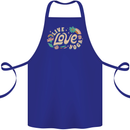 Live Love Yoga Cotton Apron 100% Organic Royal Blue
