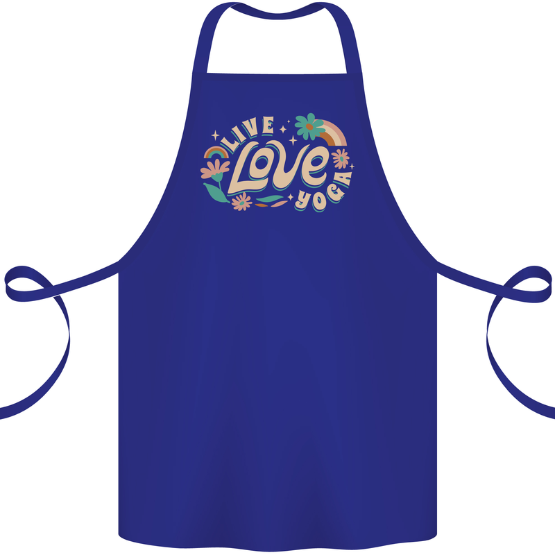 Live Love Yoga Cotton Apron 100% Organic Royal Blue