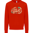 Live Love Yoga Kids Sweatshirt Jumper Bright Red