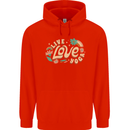 Live Love Yoga Mens 80% Cotton Hoodie Bright Red