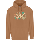 Live Love Yoga Mens 80% Cotton Hoodie Caramel Latte