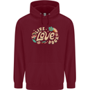 Live Love Yoga Mens 80% Cotton Hoodie Maroon