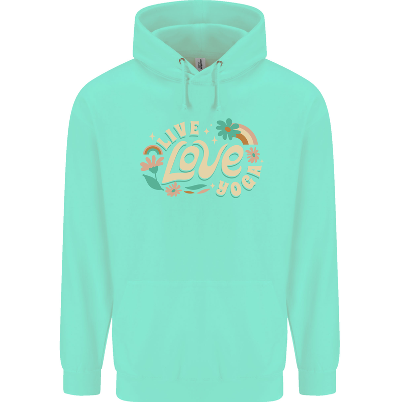Live Love Yoga Mens 80% Cotton Hoodie Peppermint