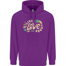 Live Love Yoga Mens 80% Cotton Hoodie Purple