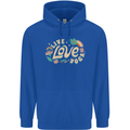 Live Love Yoga Mens 80% Cotton Hoodie Royal Blue