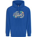Live Love Yoga Mens 80% Cotton Hoodie Royal Blue