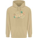 Live Love Yoga Mens 80% Cotton Hoodie Sand