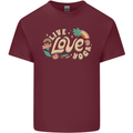 Live Love Yoga Mens Cotton T-Shirt Tee Top Maroon