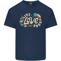 Live Love Yoga Mens Cotton T-Shirt Tee Top Navy Blue