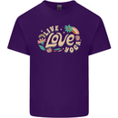 Live Love Yoga Mens Cotton T-Shirt Tee Top Purple