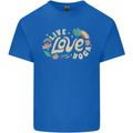 Live Love Yoga Mens Cotton T-Shirt Tee Top Royal Blue