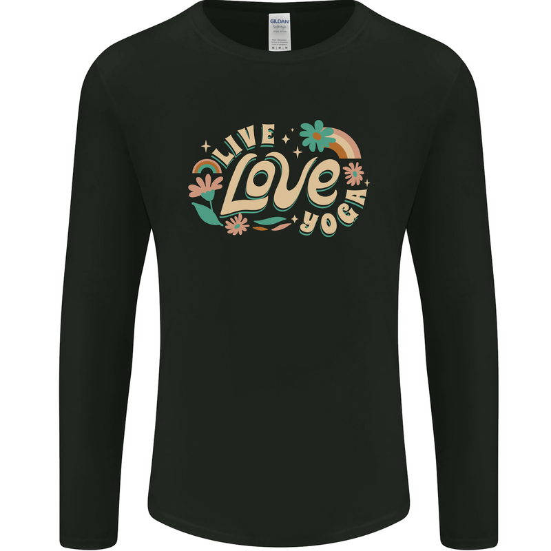 Live Love Yoga Mens Long Sleeve T-Shirt Black