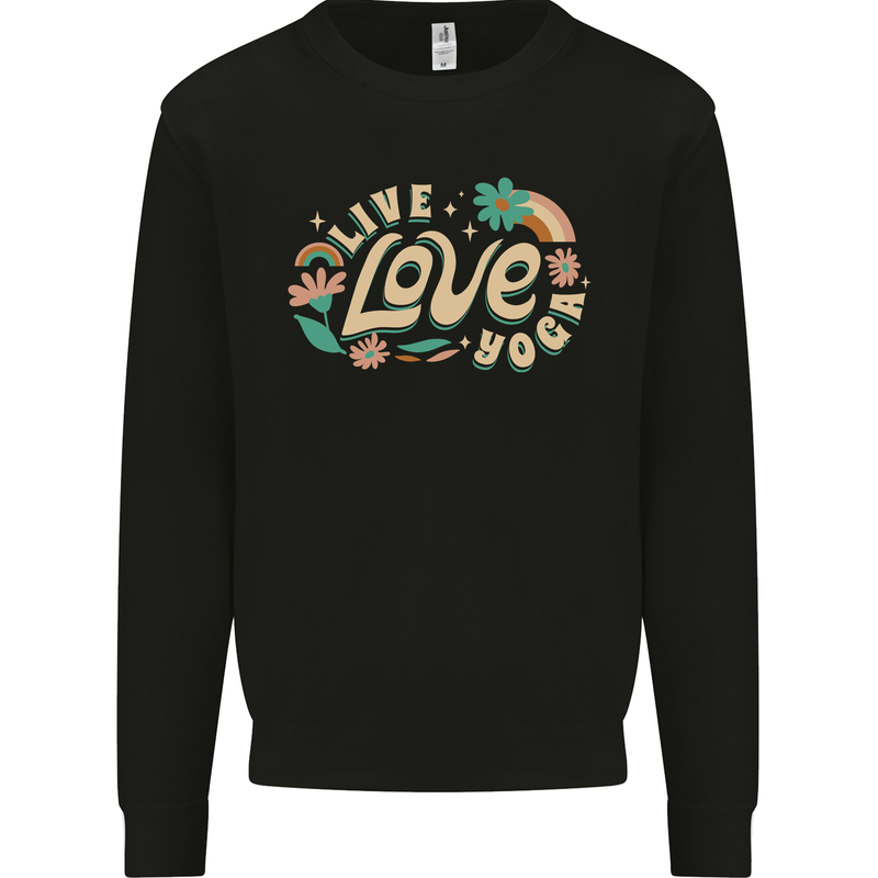 Live Love Yoga Mens Sweatshirt Jumper Black