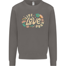 Live Love Yoga Mens Sweatshirt Jumper Charcoal