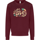 Live Love Yoga Mens Sweatshirt Jumper Maroon
